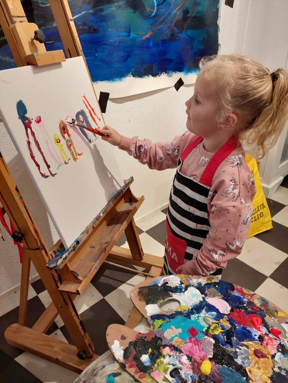 Schilderles in het atelier